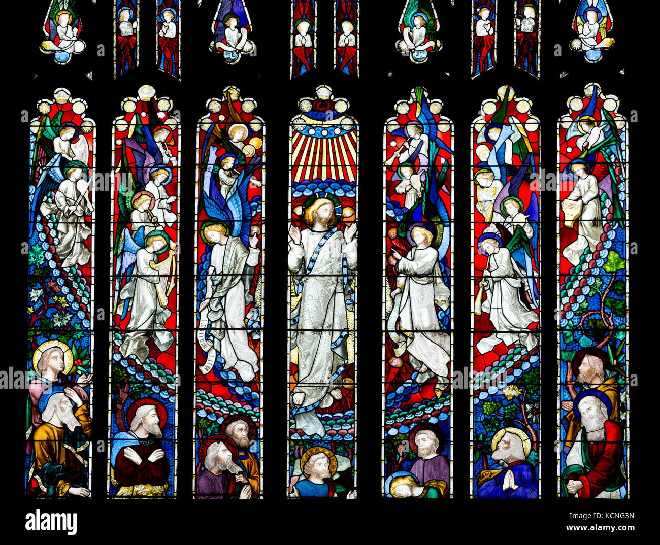 The East Window, St. Mary Magdalene`s Church, Newark, Nottinghamshire, England, UK Stock Photo